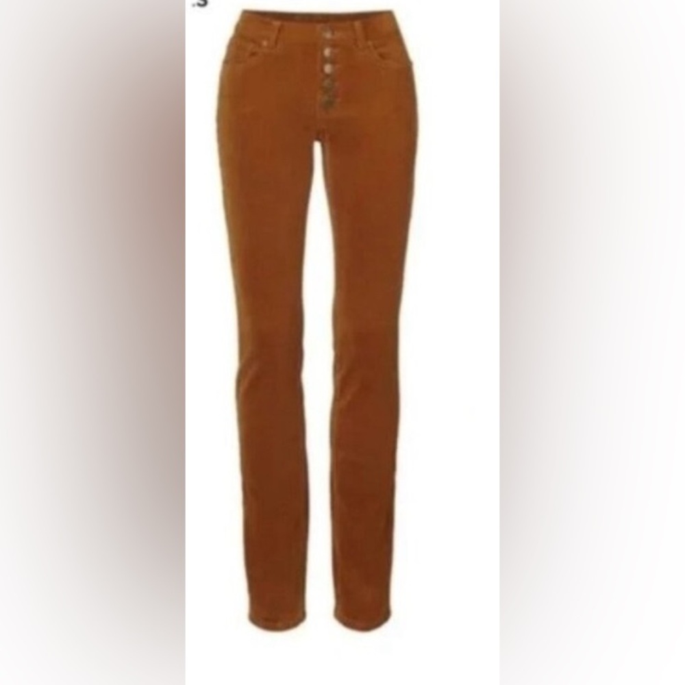 CAbi Womens Corduroy Skinny Pants Size 16 Mid Rise Button Fly Stretch Style 3927